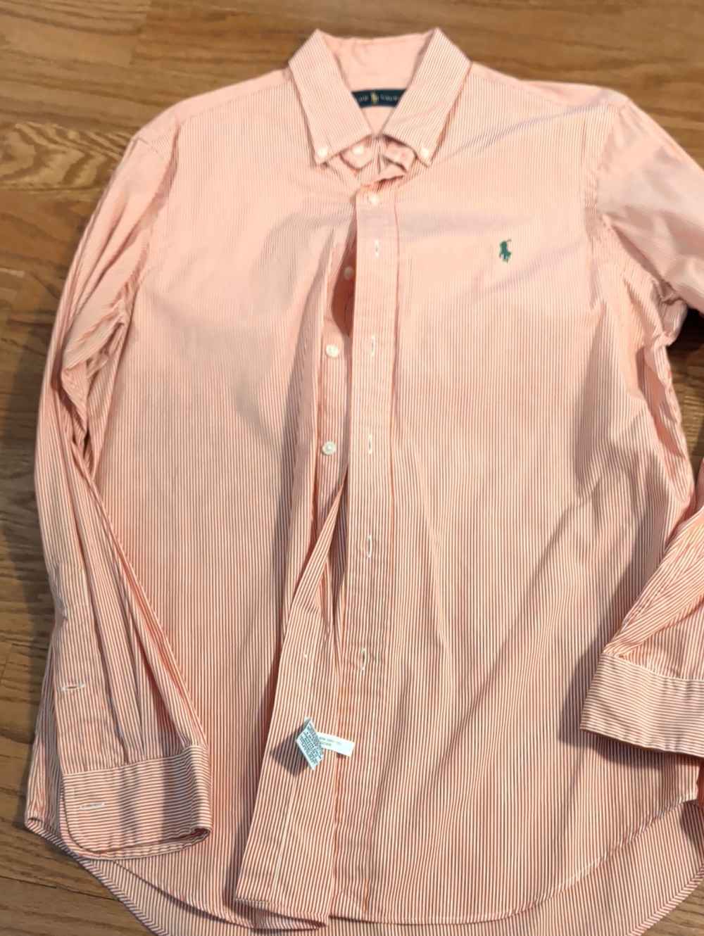 Ralph Lauren Orange and White Striped Dress Shirt